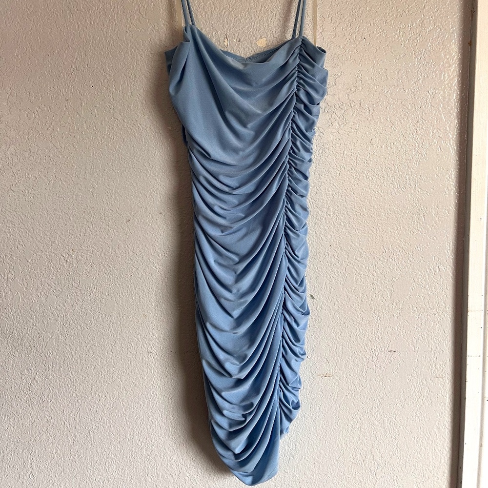 Windsor Blue Drape Style Prom Dress